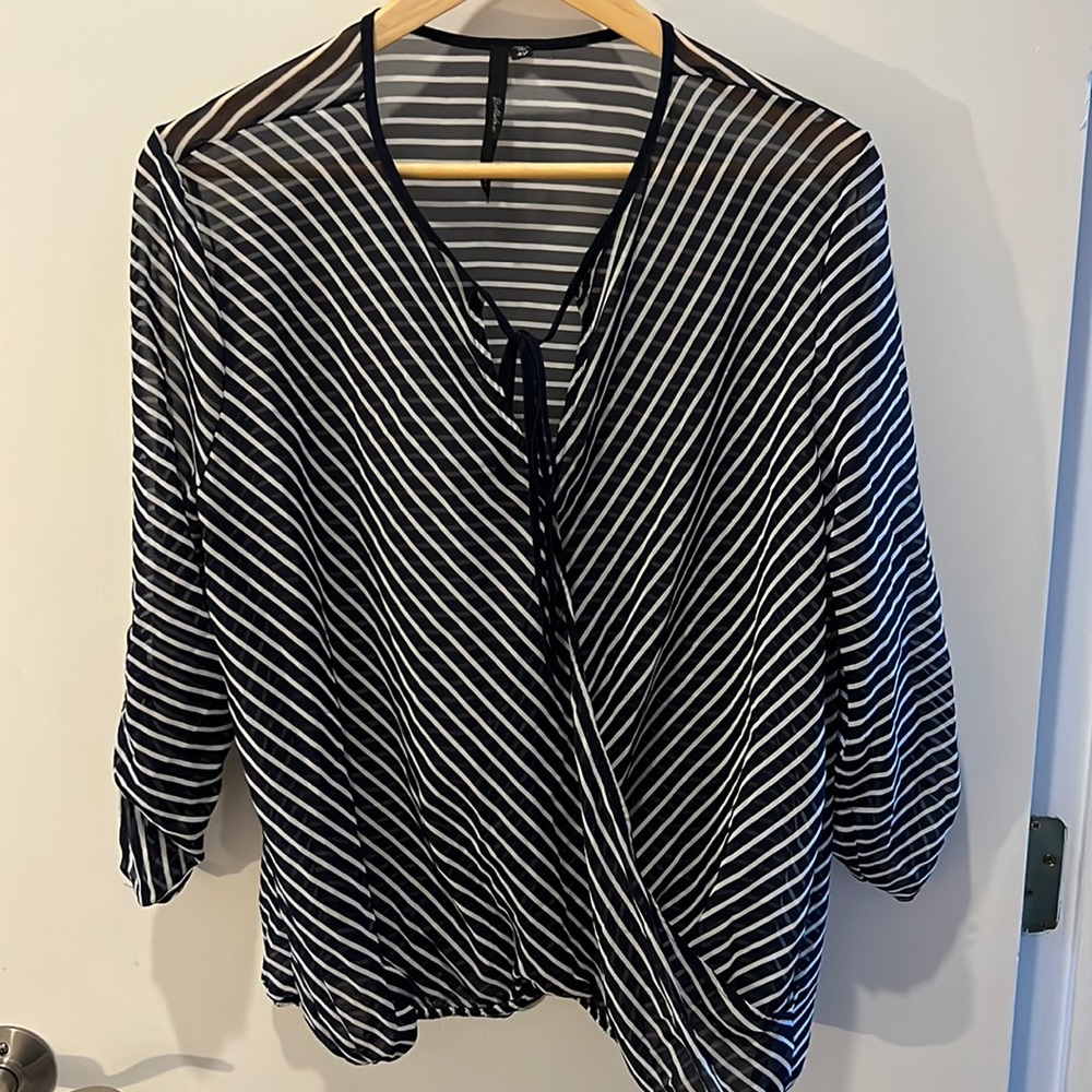 Sheer black and white Bellatrix blouse